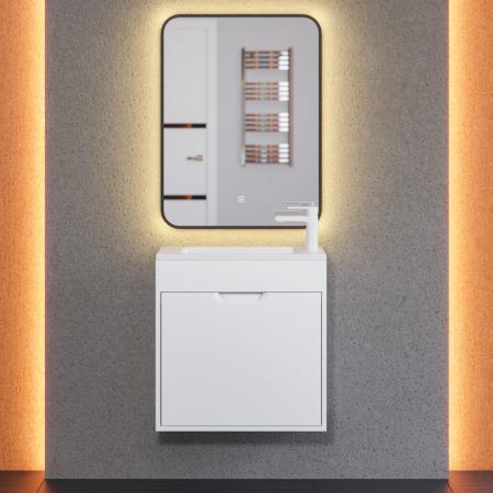 Тумба с раковиной для ванной Uperwood Modul 60 см, подвесная, матовая, белая