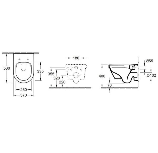 Унитаз Villeroy&Boch Architectura подвесной с сиденьем 4694HR01