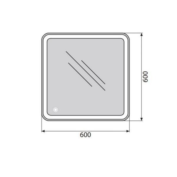 Зеркало Belbagno SPC-MAR-600-600-LED-TCH Led подсветка, сенсор 600x30x600
