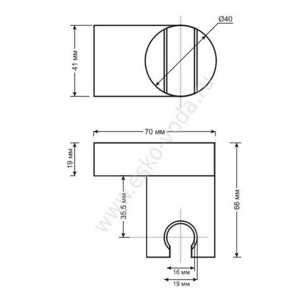 Держатель ESKO SH405 для душа, хром