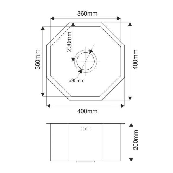 Мойка D400B Octavia MELANA Profline 1,2/200 ГРАФИТ врезная фигурная D400B