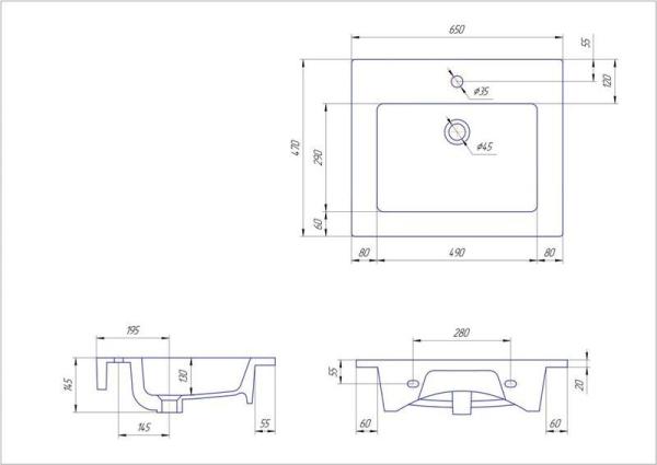 Тумба ASB-Mebel Белмонти 65 Ясень браш софт белый подвесная под умывальник Оскар 65