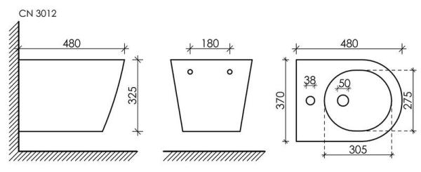 Биде Ceramicanova FORMA CN3012 подвесное