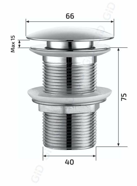 Металлический донный клапан Gid Ch100 хром