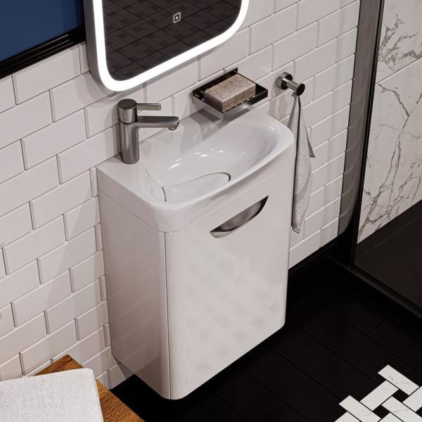 Тумба для ванной Volna Mini 40 белый глянец подвесная