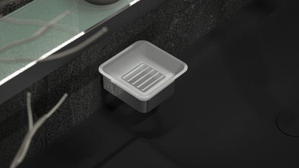 Держатель с мыльницей матовое стекло;  ARTWELLE Regen 8322 хром