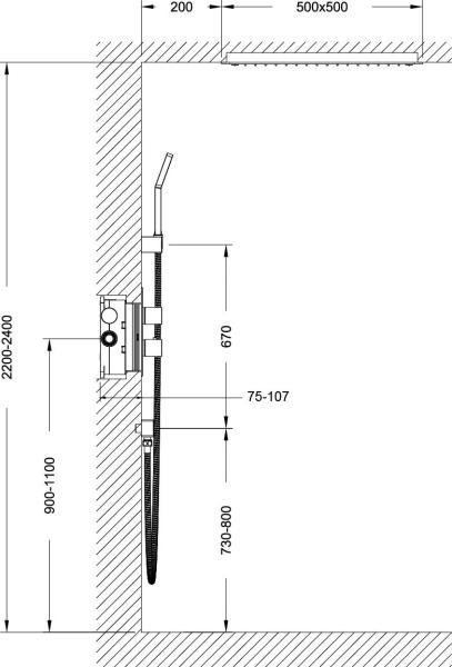 Душевая система встроенная с термостатом Timo Petruma черный (SX-5029/03SM)