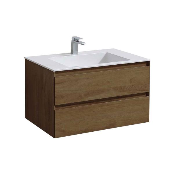 Тумба под раковину Vincea Luka 800 подвесная, 2 ящика soft-close, цвет T.Oak