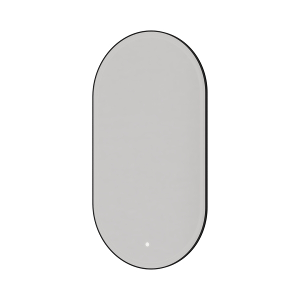 Зеркало Boheme овальное, мет. рама, тыльная подсветка, сенсор, антизапотевание, 60*110, BLACK 568-B