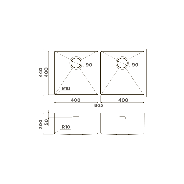 Кухонная мойка Omoikiri Taki 86-2-U/IF-IN нерж.сталь/нержавеющая сталь 4993791