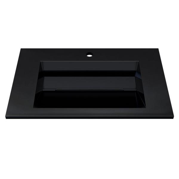 Раковина для ванной Uperwood Next Premium 70 см, прямоугольная, черный глянец