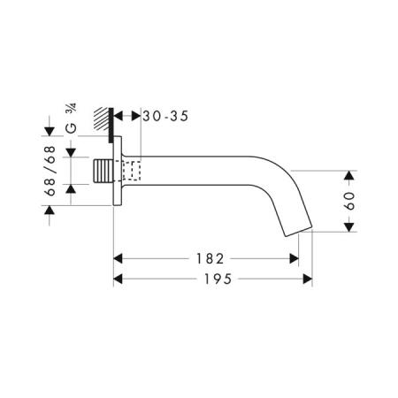 Axor Citterio M 34410000 Излив для ванны 182 мм