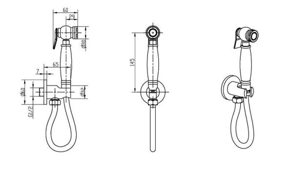 Гигиеническая лейка Boheme Medici 404 бронза