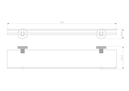 Стеклянная полка для ванной WONZON & WOGHAND MAJESTIC, Черный/Золото (WW-9227)