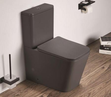 Унитаз Ceramalux 2170AXMDH напольный безободковый с бачком ( GEBERIT ) сиденье микролифт серый матовый