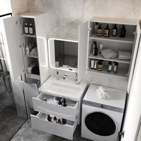 Тумба подвесная Style Line Марелла 70 (2 ящ.) Люкс антискрейтч белый глянец, PLUS