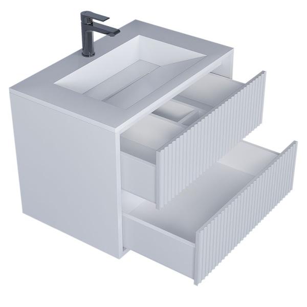 Тумба под раковину  Uperwood Next Premium подвесная, 70 см, белая, 2 ящика