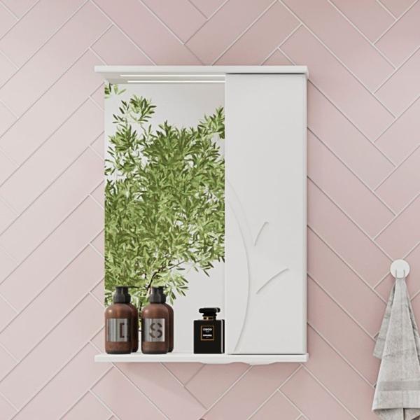 Зеркало-шкаф Volna Adel 50 правый белый глянец