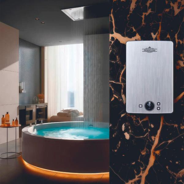 Электрический проточный водонагреватель PRIMOCLIMA PREMIUM 8.8 кВт/380В, серебристый