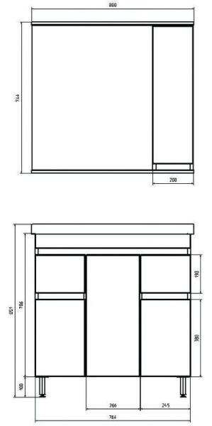 Тумба ASB-Mebel Марко 80-3.2 белый/дуб золотой