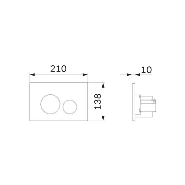 Клавиша AM.PM Pro L I049038 пневматическая, пластик, черный матовый