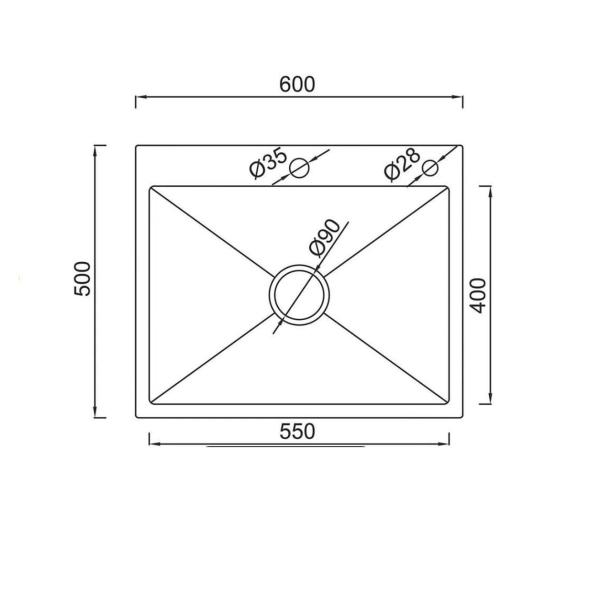 Кухонная мойка Gappo GS6050-3 60x50 сатин золотой нерж.сталь