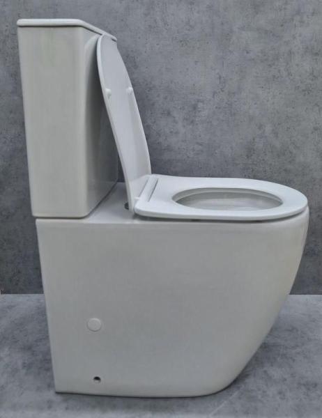 Унитаз Ceramalux 1289A напольный безбодковый с бачком ( GEBERIT ) сиденье микролифт, белый