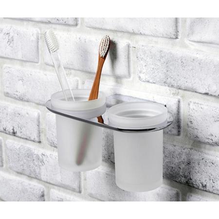 Стакан для зубных щеток Wasserkraft Kammel K-8328D двойной стеклянный