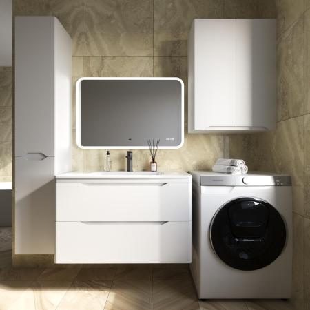 Тумба подвесная Style Line Марелла 90 (2 ящ.) Люкс антискрейтч белый матовый, PLUS