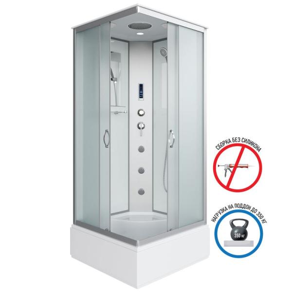 Душевая кабина Niagara NG-1108-14F 900х900х2150 средний поддон 26см стекло матовое с полкой