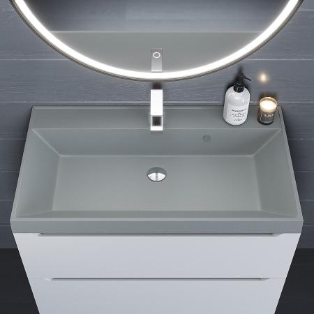 Раковина кварцевая Uperwood Classic Quartz 80 см, серая матовая, платина