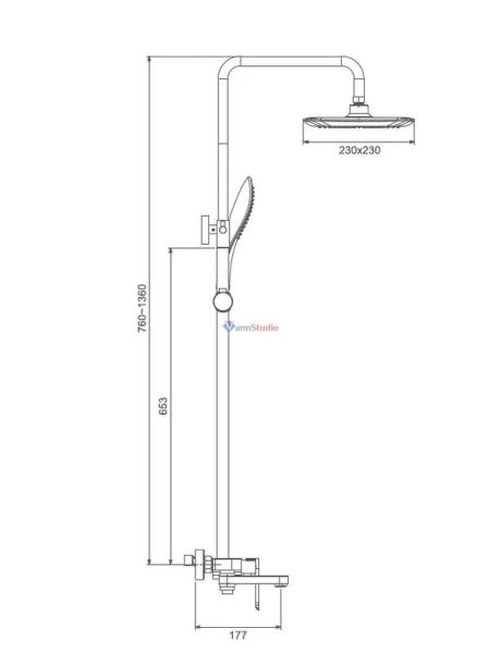 Душевая система Gappo G2448-9 Оружейная сталь с изливом