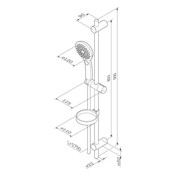 Душевой комплект AM.PM Inspire 2.0 F0150A000 хром