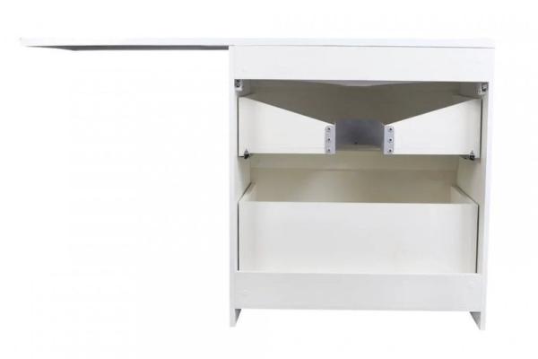 Тумба Style Line Elfante Даллас 140, 2 ящика, Люкс белая, PLUS напольная