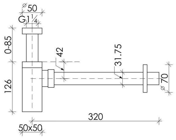 Сифон для раковины Ceramicanova 70002MB черный матовый