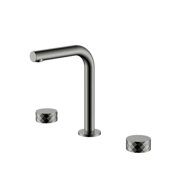 Смеситель на столешницу Boheme STICK DIAMOND на 3 отв. Shine Gun Metal 152-SGM.1