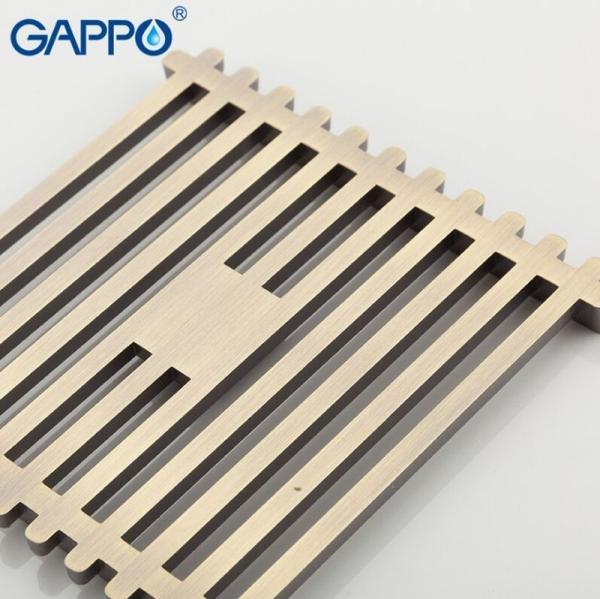 Душевой трап Gappo G81004-4 бронза 100x100мм