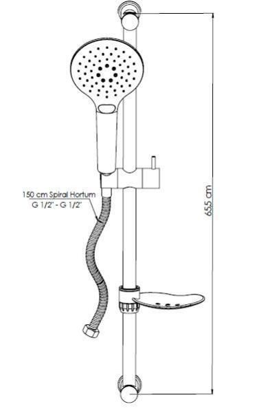 Душевой гарнитур GPD DST57-S Черный матовый