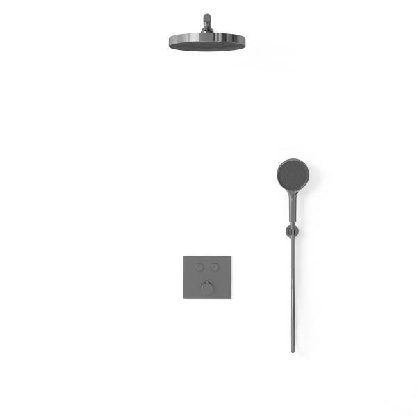 Душевой комплект Vincea Inspire VSFW-4I212GM встраиваемый, двухрежимный, вороненая сталь