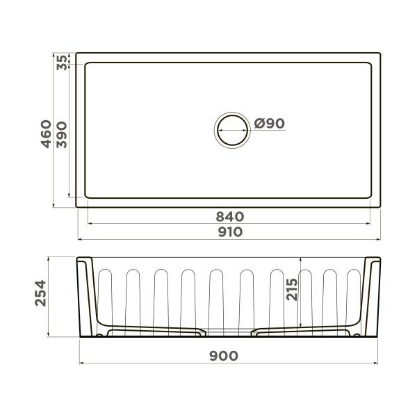 Кухонная мойка Omoikiri Mikura 91-BL Natceramic/черный 4997087
