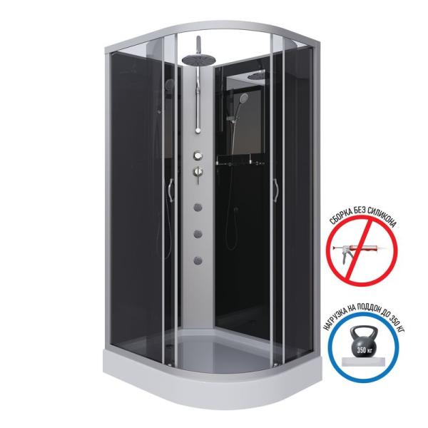 Душевая кабина Niagara NG-3512-14LBKTG 1200х800х2100-2400 низкий поддон 13см стекло тонированное