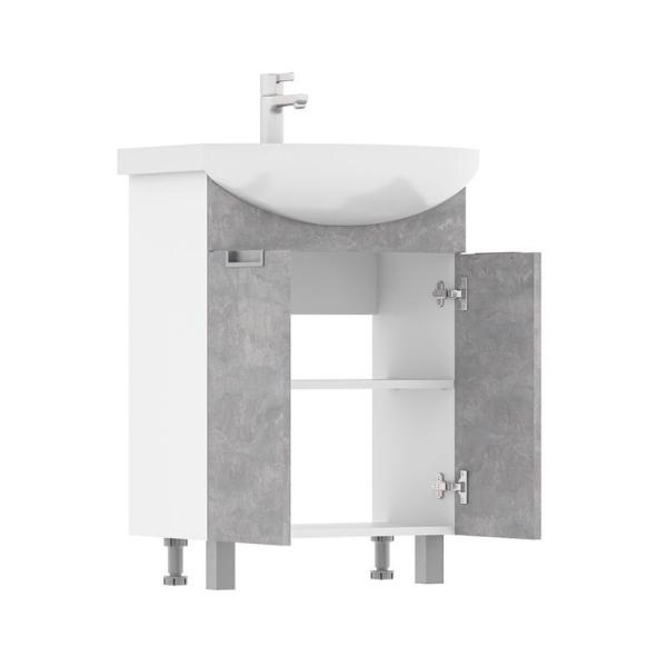 Тумба для ванной Volna Vario Z.50.2D Цемент напольная (Рива) раковина отдельно