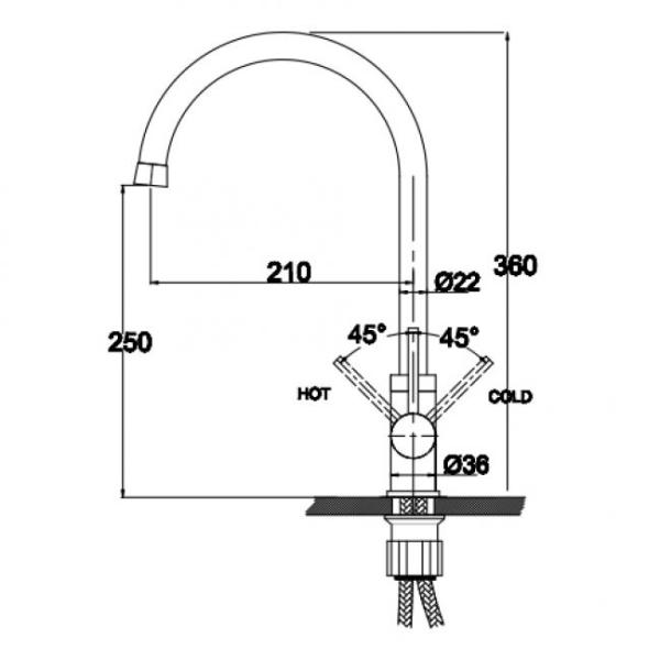 Смеситель для кухни KAISER Merkur (26344) хром