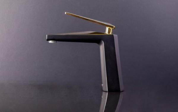 Смеситель для раковины Boheme Venturo черный/золото 381-B