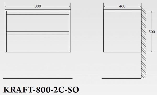 Тумба под раковину Belbagno KRAFT Bianco Opaco подвесная KRAFT-800-2C-SO-BO