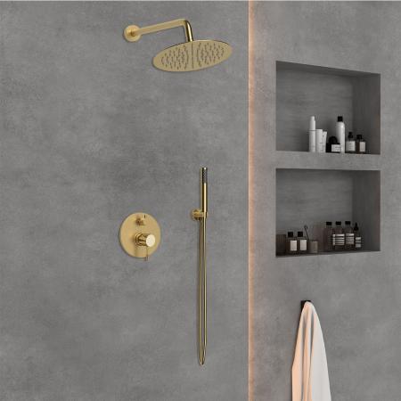 Душевой комплект Vincea Desire VSFW-1D1GM, встраиваемый, 2 режима, брашированное золото