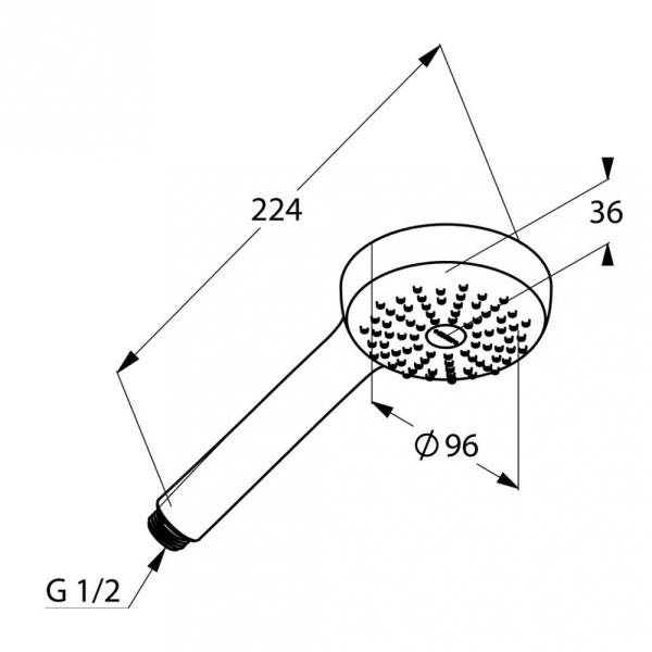Душевая лейка Kludi Logo 1S 6810005-00, цвет хром