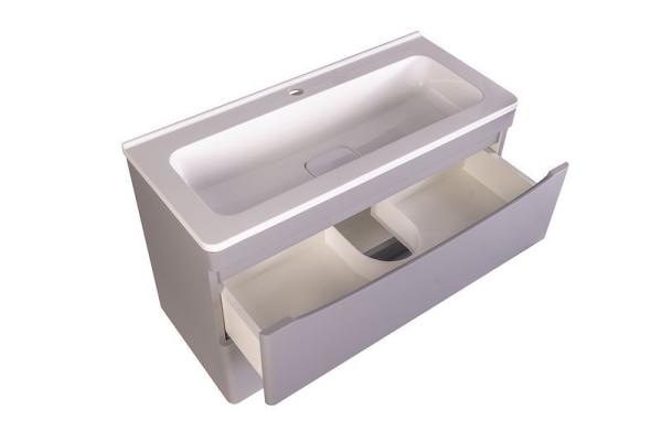 Тумба под раковину Style line El Fante подвесная Бергамо мини 80 (2 ящ.) Люкс антискрейтч серый, PLUS