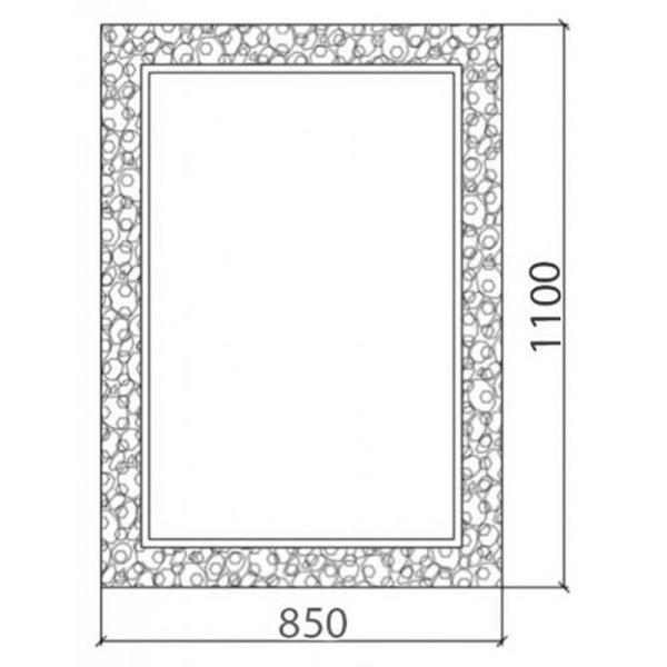 Зеркало Boheme Rose прямоугольное 85х110 547, серебро без подсветки