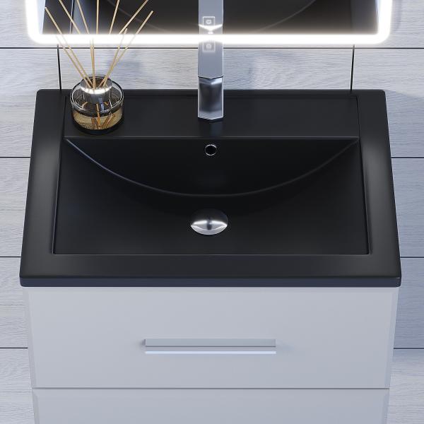 Раковина кварцевая Uperwood Foster Quartz 60 см, черная матовая, уголь
